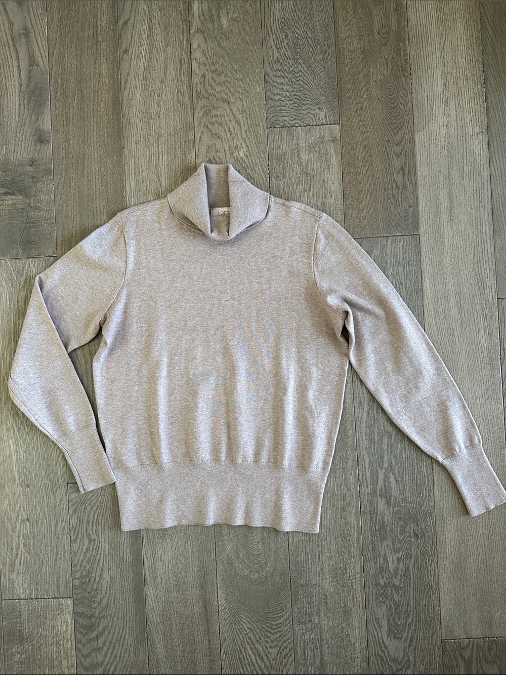 LOFT Light Cream Turtleneck Sweater